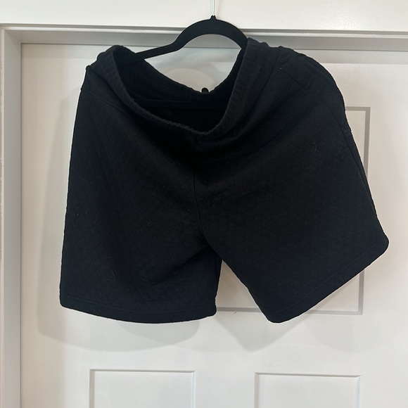 Black Patterned Sweat Shorts - Picture 4 of 4